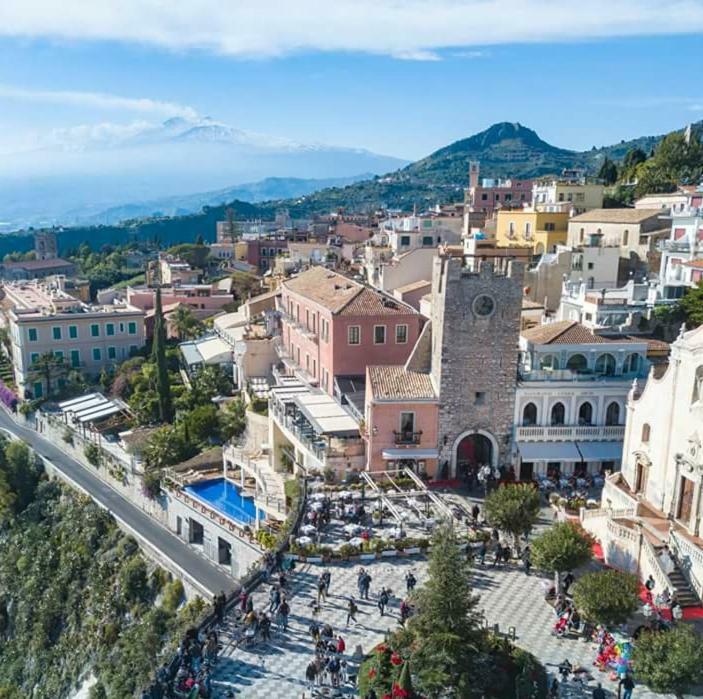 Ferienwohnung Taormina Castle And Sea View Exterior foto